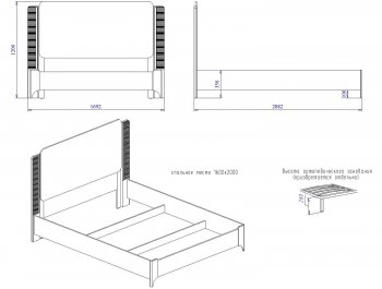 Кровать двуспальная Сиде Белый (СБК) в Югорске - yugorsk.mebel-e96.ru