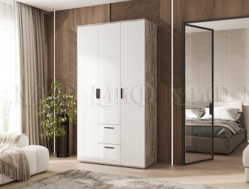 Шкаф 1200 мм Сильвия, дуб юкон/белый (Миф) в Югорске - yugorsk.mebel-e96.ru