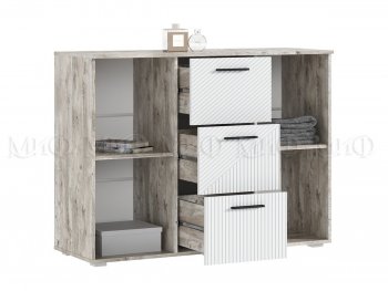 Комод Сильвия, дуб юкон/белый (Миф) в Югорске - yugorsk.mebel-e96.ru