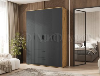 Шкаф 1600 мм Сильвия, крафт/графит (Миф) в Югорске - yugorsk.mebel-e96.ru