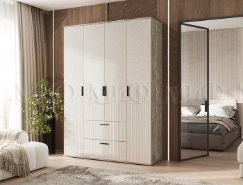 Шкаф 1600 мм Сильвия, дуб юкон/кашемир (Миф) в Югорске - yugorsk.mebel-e96.ru