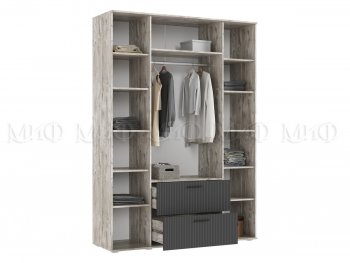 Шкаф 1600 мм Сильвия, дуб юкон/графит (Миф) в Югорске - yugorsk.mebel-e96.ru