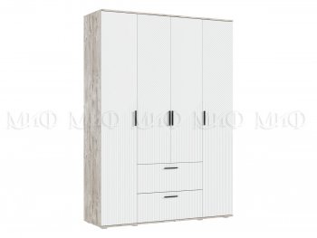 Шкаф 1600 мм Сильвия, дуб юкон/белый (Миф) в Югорске - yugorsk.mebel-e96.ru