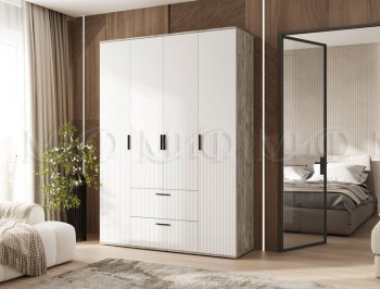 Шкаф 1600 мм Сильвия, дуб юкон/белый (Миф) в Югорске - yugorsk.mebel-e96.ru