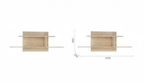 Система Стелс Полка навесная Дуб сонома в Югорске - yugorsk.mebel-e96.ru