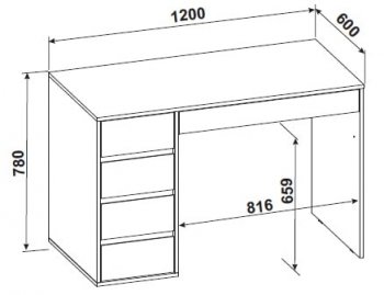 Стол компьютерный №13+пенал ШК-5 (СВ) в Югорске - yugorsk.mebel-e96.ru