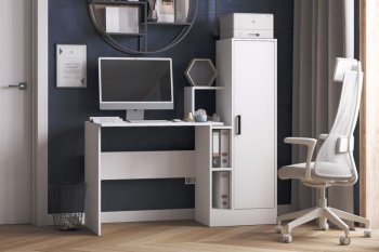 Компьютерный стол СКМ-2 белый (Микон) в Югорске - yugorsk.mebel-e96.ru