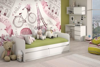 Кровать Соната 900 белый (Зарон) в Югорске - yugorsk.mebel-e96.ru