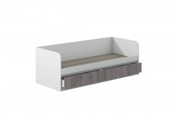 Кровать Соната 900 белый/крафт серый (Зарон) в Югорске - yugorsk.mebel-e96.ru