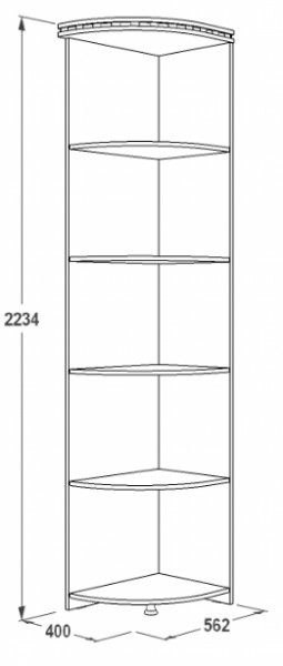 Стеллаж угловой Ольга-13 (400*562) в Югорске - yugorsk.mebel-e96.ru