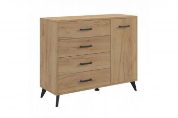 Комод-Тумба (1дв,4ящ) SVETLANA LOFT, дуб золотой (Генезис) в Югорске - yugorsk.mebel-e96.ru