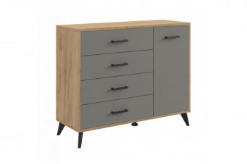 Комод-Тумба (1дв,4ящ) SVETLANA LOFT, дуб золотой/серый (Генезис) в Югорске - yugorsk.mebel-e96.ru