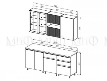 Кухонный гарнитур Техно-6 2000 мм (Миф) в Югорске - yugorsk.mebel-e96.ru