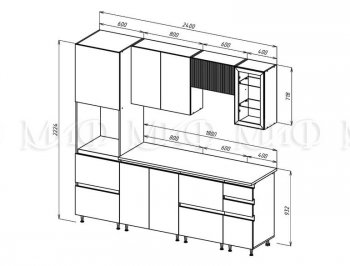 Кухонный гарнитур Техно-6 2400 мм (Миф) в Югорске - yugorsk.mebel-e96.ru