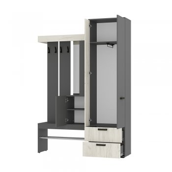 Прихожая Трамп графит/крафт белый (БТС) в Югорске - yugorsk.mebel-e96.ru