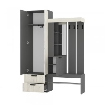 Прихожая Трамп графит/крафт белый (БТС) в Югорске - yugorsk.mebel-e96.ru