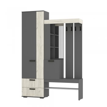 Прихожая Трамп графит/крафт белый (БТС) в Югорске - yugorsk.mebel-e96.ru