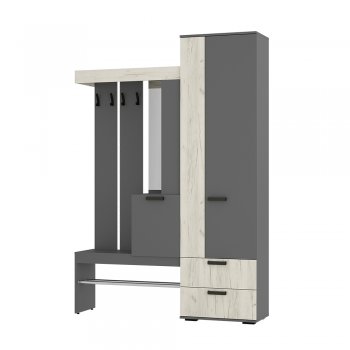 Прихожая Трамп графит/крафт белый (БТС) в Югорске - yugorsk.mebel-e96.ru