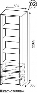 Шкаф-стеллаж №2 Твист (ИжМ) в Югорске - yugorsk.mebel-e96.ru