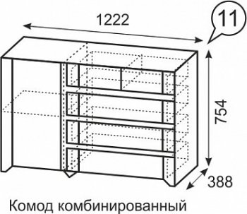 Комод комбинированный №11 Твист (ИжМ) в Югорске - yugorsk.mebel-e96.ru