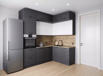 Кухонный гарнитур угловой Вегас 2200*1700 мм (Санвут) в Югорске - yugorsk.mebel-e96.ru