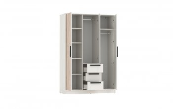 Шкаф 1300 мм 83.08 Вегас (3-х дв.) белый (Олмеко) в Югорске - yugorsk.mebel-e96.ru