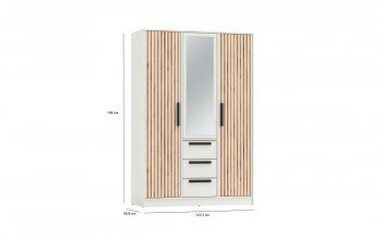 Шкаф 1300 мм 83.08 Вегас (3-х дв.) белый (Олмеко) в Югорске - yugorsk.mebel-e96.ru