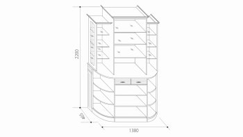 Шкаф универсальный с зеркалами Венеция В-1 (Мар) в Югорске - yugorsk.mebel-e96.ru