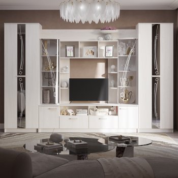 Стенка Венеция ясень белый (БТС) в Югорске - yugorsk.mebel-e96.ru