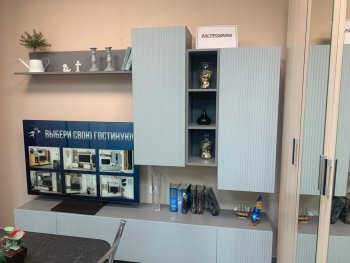 Стенка Сканди МДФ НМ-001 грин грей софт (Стиль) в Югорске - yugorsk.mebel-e96.ru