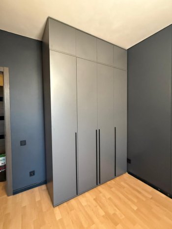 Шкаф 1600 мм 4-х створчатый Норд с антресолью графит (Миф) в Югорске - yugorsk.mebel-e96.ru